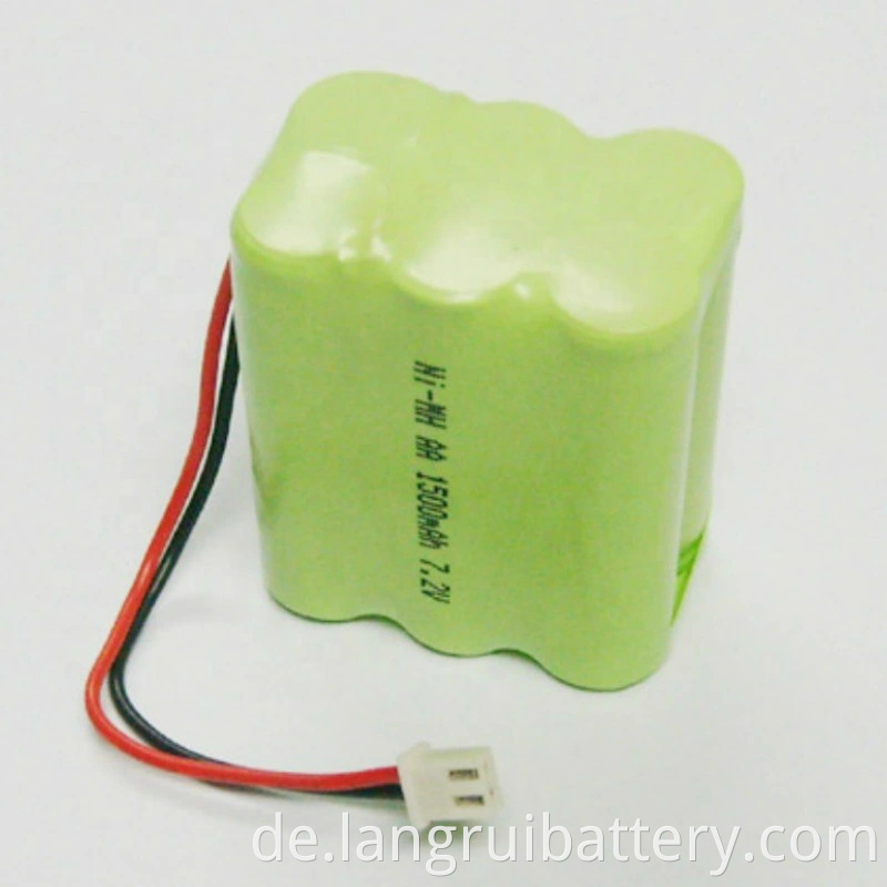 Ni-MH-Batterie AA 1500mAh 7,2 V 6V wiederaufladbare Batterie
